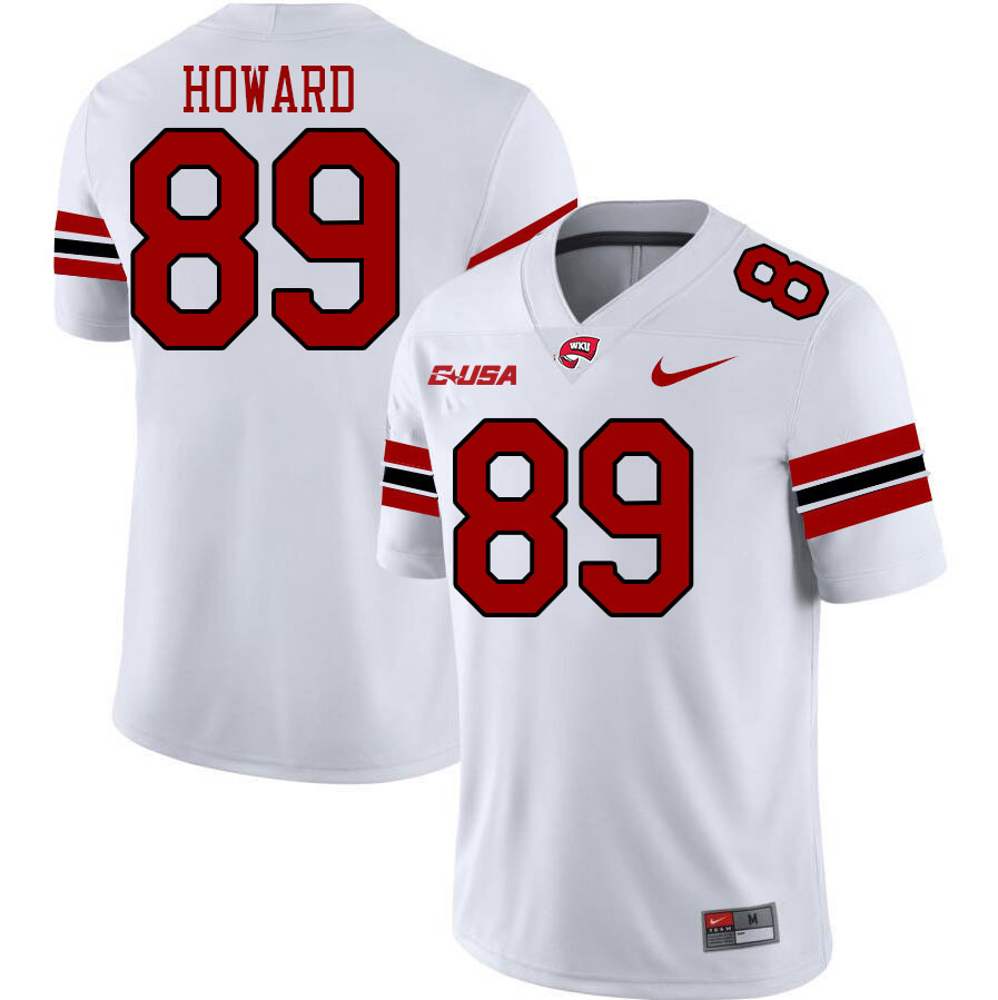 Western Kentucky Hilltoppers #89 Lofton Howard College Football Jerseys Stitched Sale-White